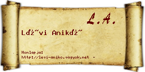 Lévi Anikó névjegykártya